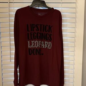 Lulu Mac Maroon Graphic Long Sleeve Tee